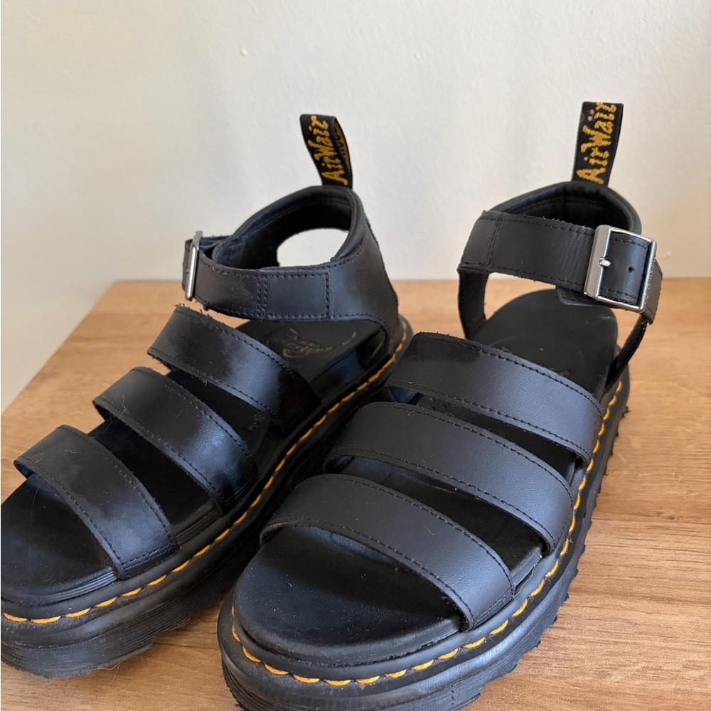 Dr. Martens Black Kids Sandals with Buckle